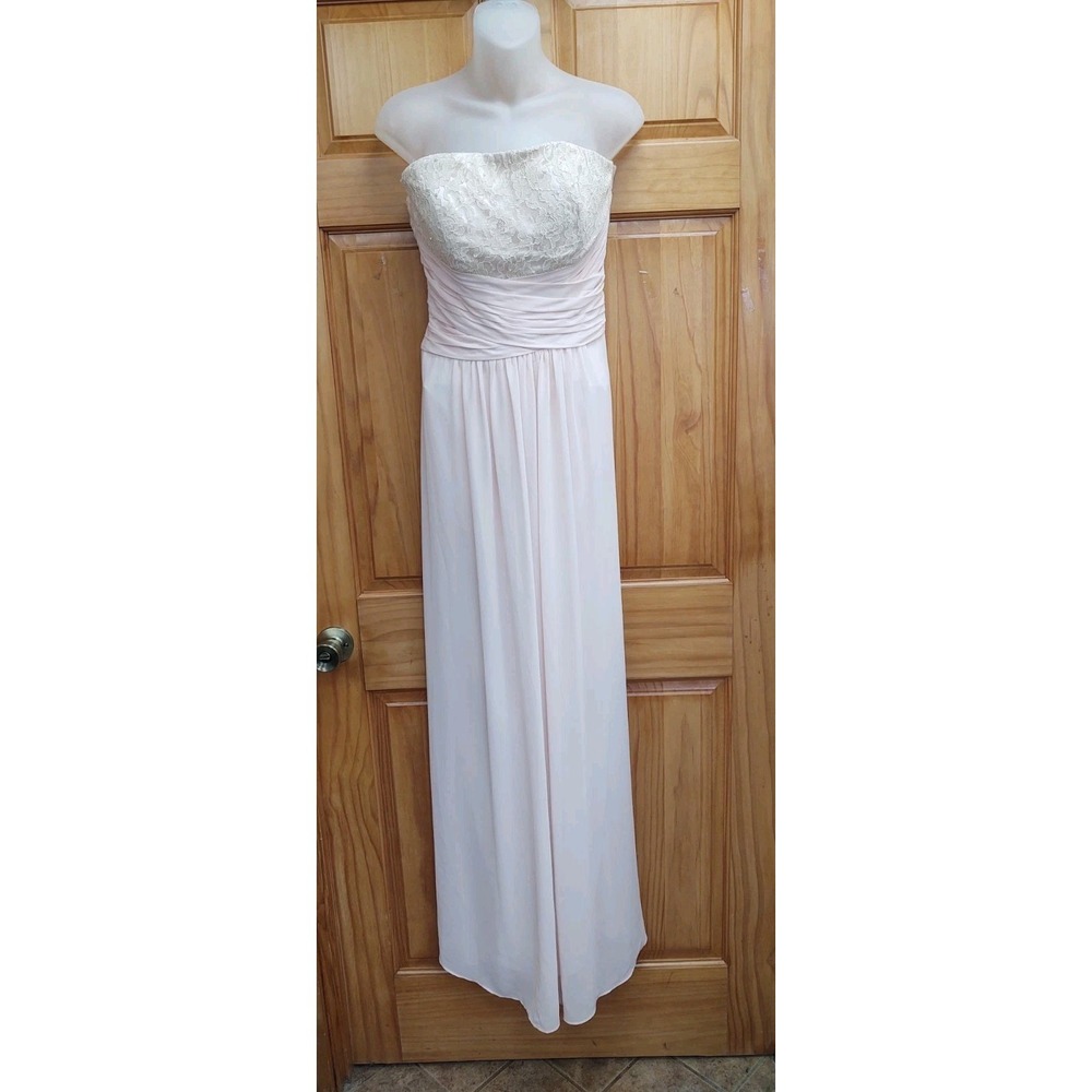 David Tutera Gather & Gown Prom Wedding Formal Bridesmaid Gown Size 10 Beige